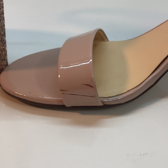 Unisa Pink pLeather Sandals with Glitter Block Heel And Ankle Strap Size 10 - Picture 10 of 10